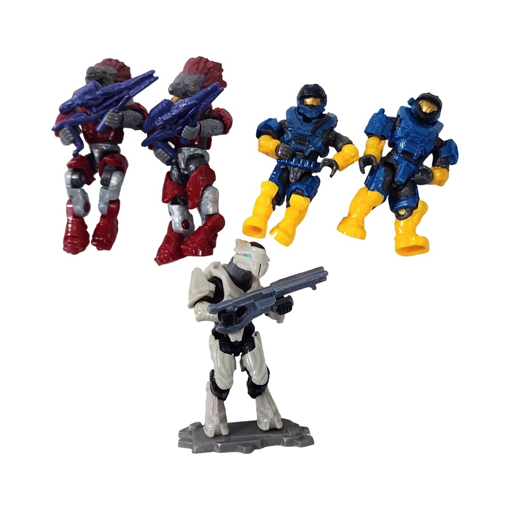 Mega Bloks Halo Mini Figure Lot Brutes Spartans Elite Zealot 5 Figures
